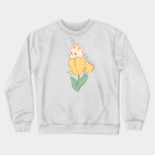 Flower Bun | Yellow Crewneck Sweatshirt